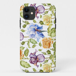 Case-Mate iPhone Case Iris et rose aquarelle motif floral