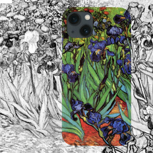 Coque Pour iPhone 14 Irises de Vincent van Gogh, Jardin Vintage