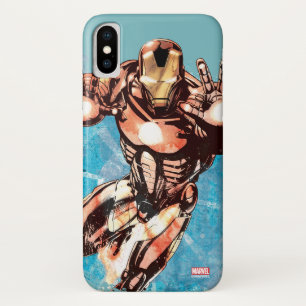 Coques Pour iPhone Iron Man, personnage d'art à l'aquarelle