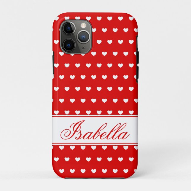 Coques Case-Mate iPhone Isabella - Nom Modèle, rouge et blanc flashy (Dos)