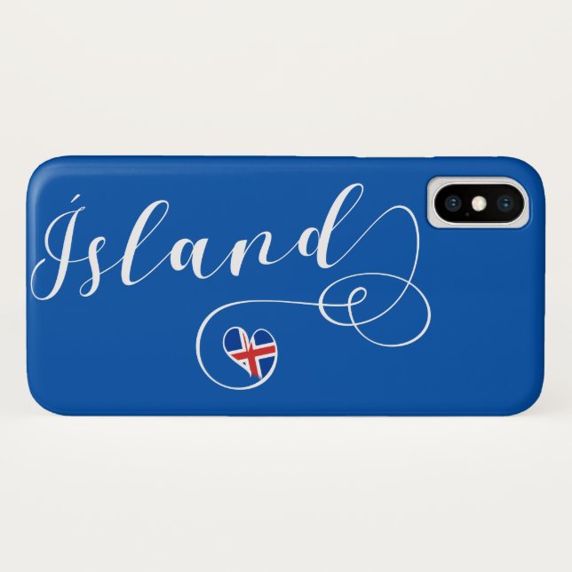 Coques Case-Mate iPhone Ísland Islande Cas de téléphone cardiaque (Dos (Horizontal))