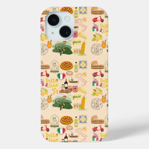Coque Pour iPhone 15 Italie Symboles Amateurs de voyage