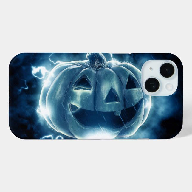 Coques Case-Mate iPhone jack-o-lanterne sous la pluie (Verso (horizontal))