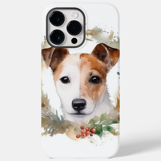 Coques Case-Mate iPhone Jack Russell Christmas Wreath Festive Pup (Verso)