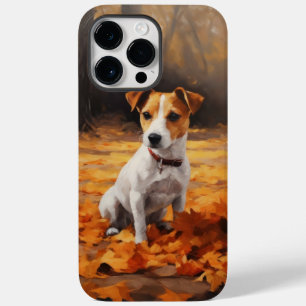 Coque Pour Pour iPhone 14 Pro Max Jack Russell dans les feuilles d'automne tombent i