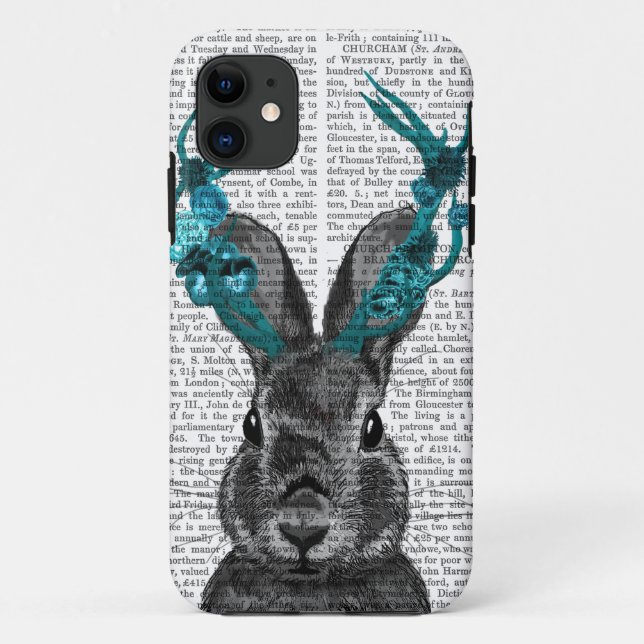Coques Case-Mate iPhone Jackalope aux Antlers turquoise (Dos)