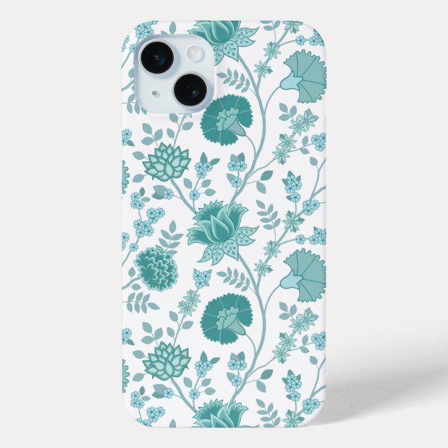 Coques Case-Mate iPhone Jacobean Floral Big Motif Tee sur blanc (Verso)