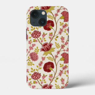 Case-Mate iPhone Case Jacobean Floral Grand Motif Reds Pinks Gold Creme