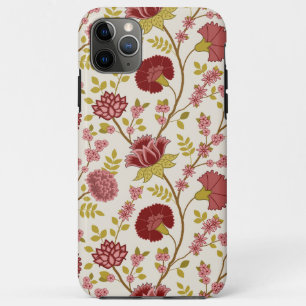 Case-Mate iPhone Case Jacobean Floral Grand Motif Reds Pinks Gold Creme