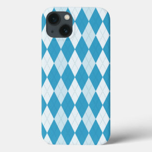 iPhone 13 Case Jacquard bleu Peacock Petite forme diamant