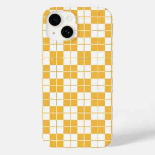 Coque Pour iPhone 14 Jacquard damier Plaid Jaune