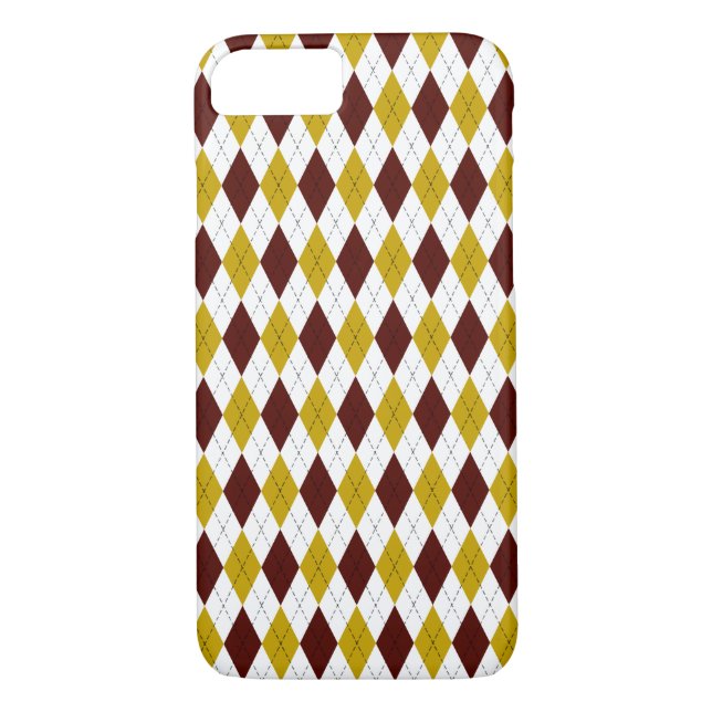 Coques Case-Mate iPhone Jacquard Preppy classique en Garnet et or (Dos)