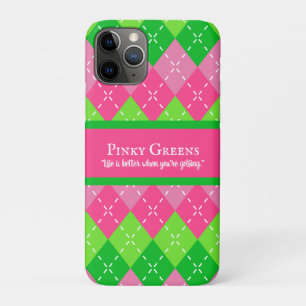 Case-Mate iPhone Case Jacquard rose et vert blanc Stitch Preppy Golf