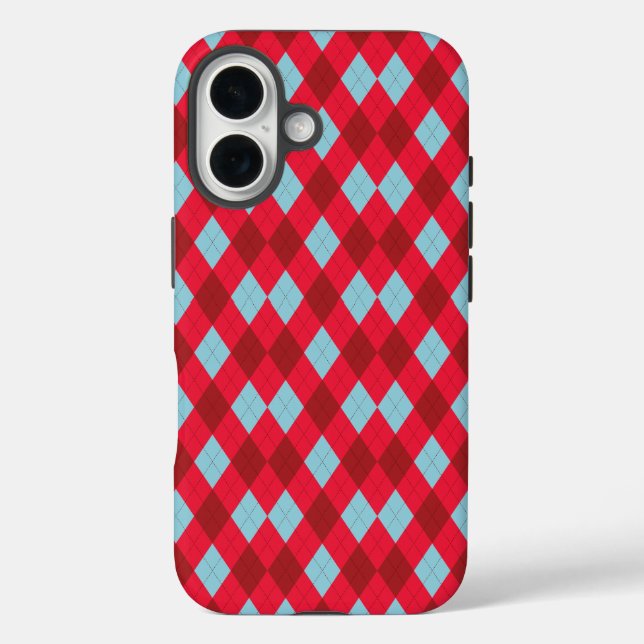 Coques Case-Mate iPhone Jacquard rouge et bleu (Verso)