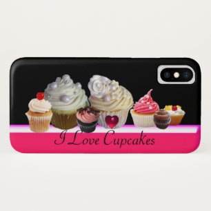 Case-Mate iPhone Case J'ADORE LES DÉLICIEUX CUPCAKES Rose, Fuchsia Blanc