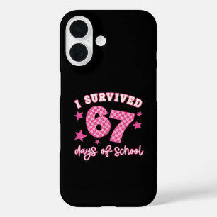 Coque Pour iPhone 16 J'ai survécu 67 soixante-sept jours d'école à carr