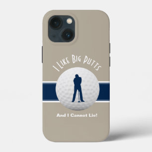 Case-Mate iPhone Case J'Aime Big Putts Golf Humour Funny Tan & Blue