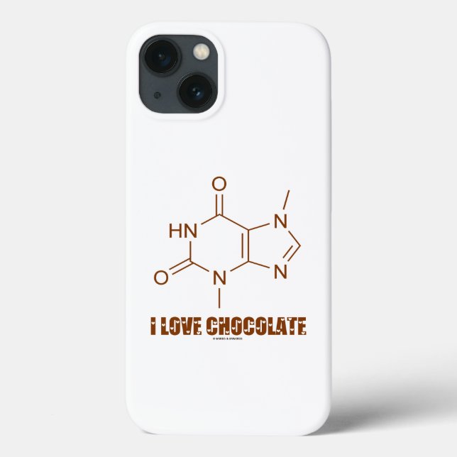 Coques Case-Mate iPhone J'Aime Chocolat Théobromine Molécule Chimie (Verso)