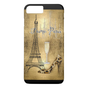 Coque iPhone 8 Plus/7 Plus J'aime des chaussures de mode de Tour Eiffel de