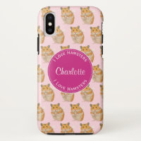 J'aime Hamsters Motif Hamster Rose