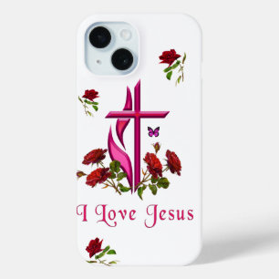 Coque Pour iPhone 15 J'aime Jésus