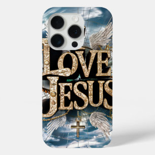 Coque iPhone 15 Pro J'aime Jésus #4 Coque-coque iphone