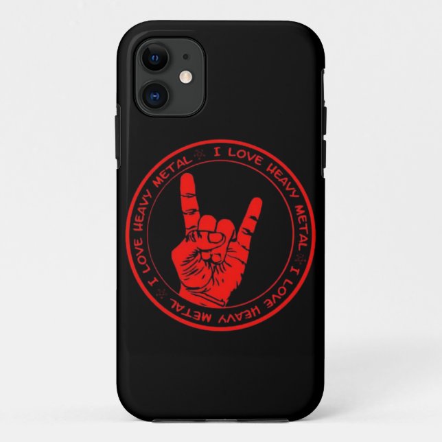 Coques Case-Mate iPhone J'aime la radio métallique lourde (Dos)