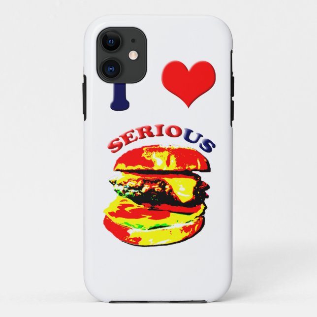Coques Case-Mate iPhone J'Aime Les Burgers Sérieux (Dos)