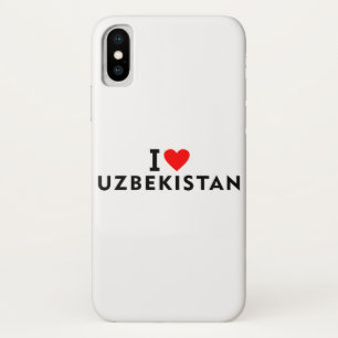 Case-Mate iPhone Case J'aime l'Ouzbékistan pays comme voyage cardiaque