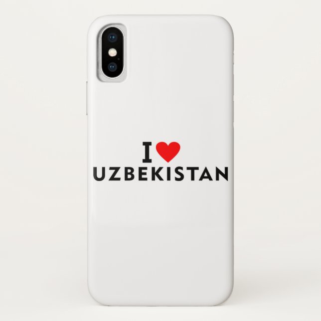 Coques Case-Mate iPhone J'aime l'Ouzbékistan pays comme voyage cardiaque (Dos)