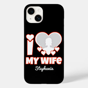 Coque Pour iPhone 14 J'aime ma femme personnalisé – Ajouter nom et phot