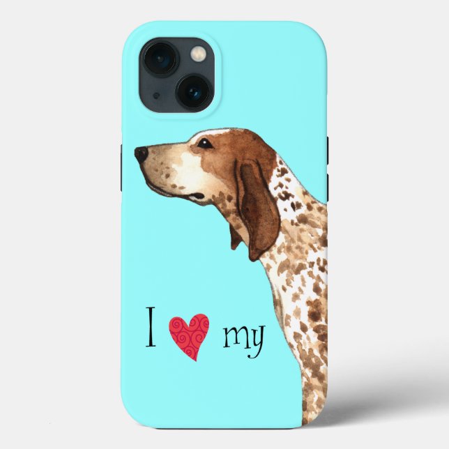 Coques Case-Mate iPhone J'aime mon American English Coonhound (Verso)