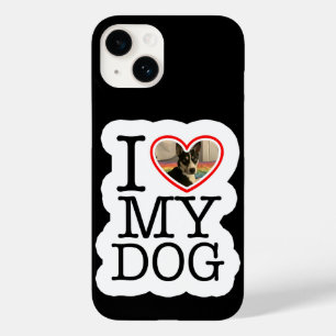 Coque Pour iPhone 14 J'aime mon chien personnalisé