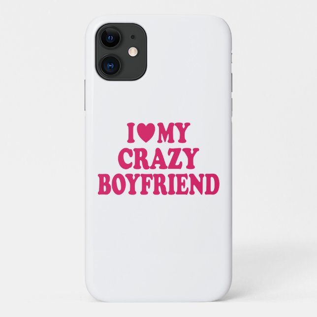 Coques Case-Mate iPhone J'aime mon copain fou (Dos)