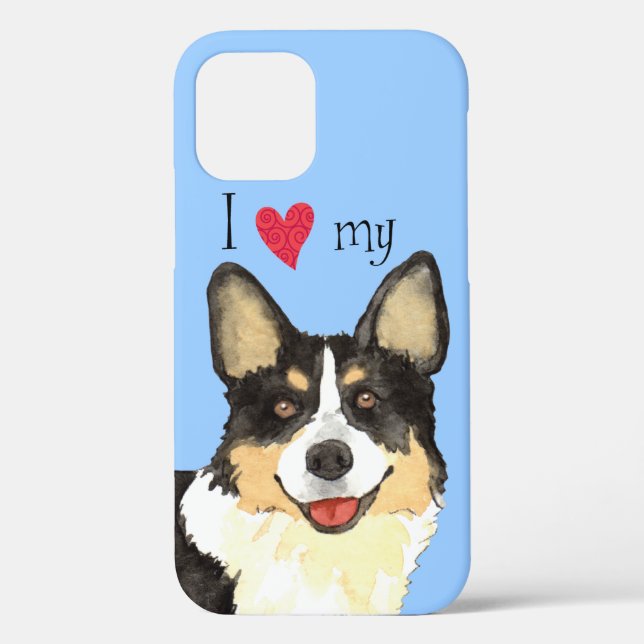 Coques Case-Mate iPhone J'aime mon Corgi gallois Cardigan (Verso)