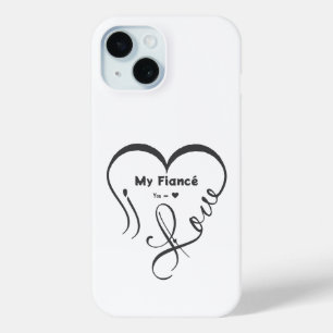 Coque Pour iPhone 15 J'aime mon fiancé • Vous = ♥ 🫳🏻💍