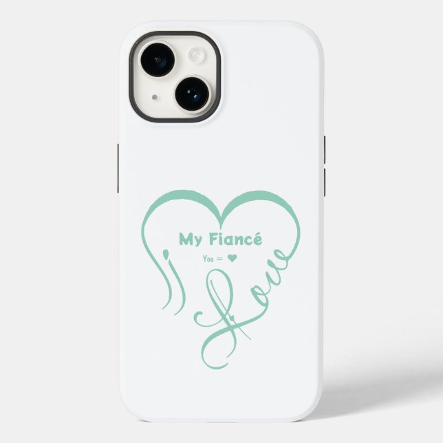 Coques Case-Mate iPhone J'aime mon fiancé • Vous = ♥ 🫳🏻💍 (Verso)