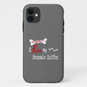 Coque iPhone 11 J'Aime Mon Griffon Bruxelles