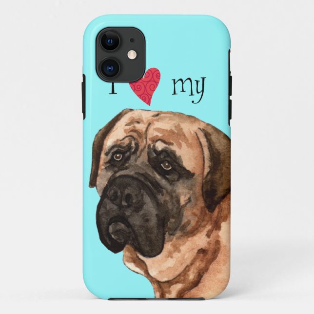 Coques Case-Mate iPhone J'aime mon mastiff (Dos)
