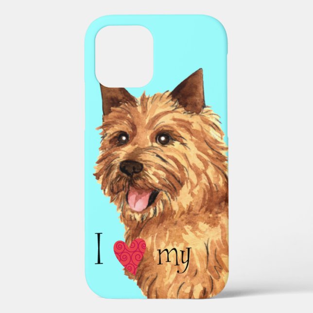Coques Case-Mate iPhone J'aime mon Norwich Terrier (Verso)
