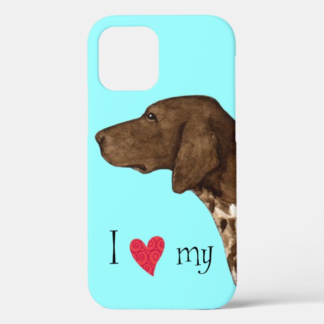 Coques Case-Mate iPhone J'aime mon pointre à cheveux courts allemand (Verso)