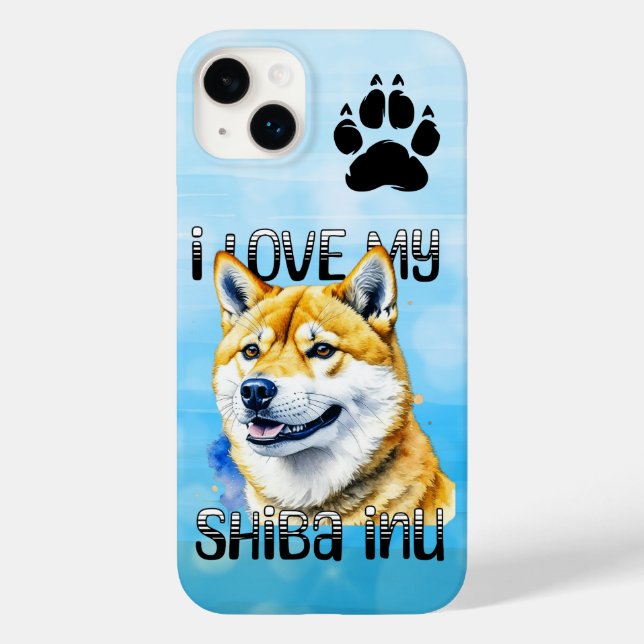 Coques Case-Mate iPhone J'Aime Mon Shiba Inu | Propriétaire de chien (Verso)