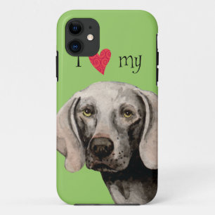 Coques Pour iPhone J'aime mon Weimaraner