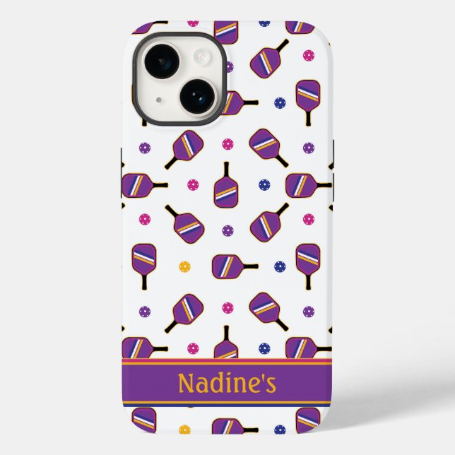 Coques Case-Mate iPhone J'aime Pickleball blanc Iphone 14 Coque-Mate iPhon (Verso)