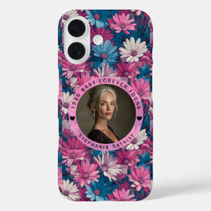 Coque Pour iPhone 16 Jalons de naissance de pétale de marguerite contem