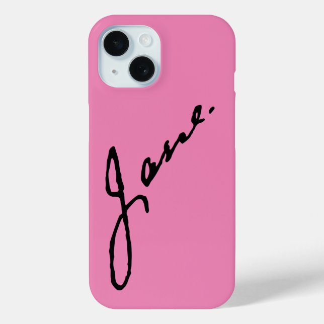Coques Case-Mate iPhone Jane comme dans Jane Austen, signature (Verso)