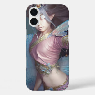 Coques iPhone 16 Plus Japonais Fairy rose et bleu clair Imaginaire AI Ar