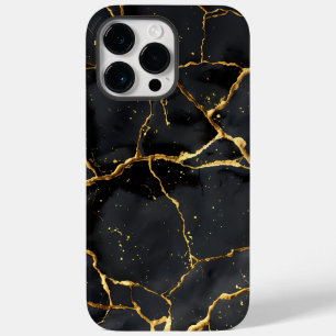 Coque Pour Pour iPhone 14 Pro Max Japonais Kintsugi Noir & Or