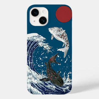 Coque Pour iPhone 14 Japonais KOI art, yinyang