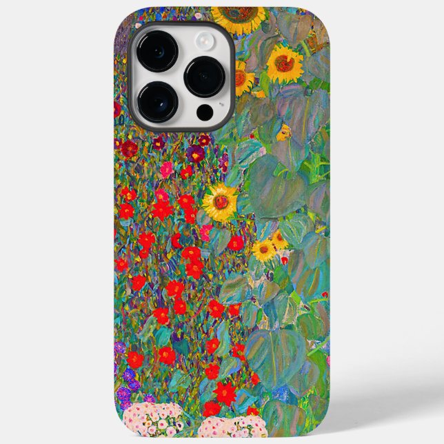 Coques Case-Mate iPhone Jardin agricole de Gustav Klimt avec tournesols (Verso)